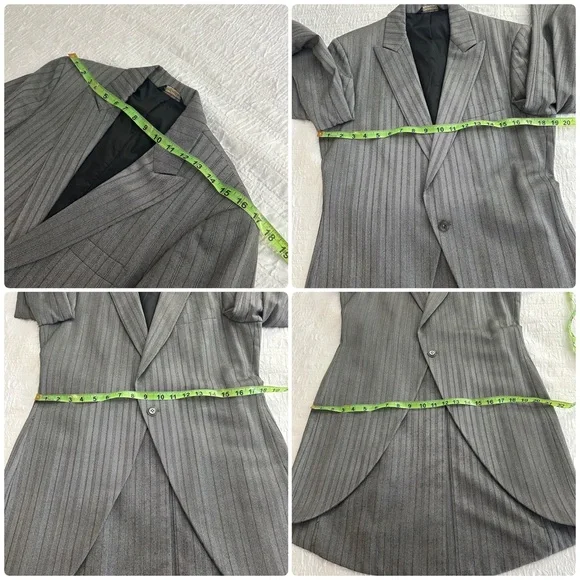 Vintage Yves Saint Laurent One Button Stripe Tailcoat Tuxedo Top 38 R - Picture 10 of 16